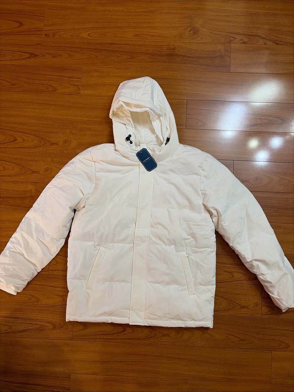 Cotrasen Men's Puffer Jacket Hooded Down Jacket Water Size M
